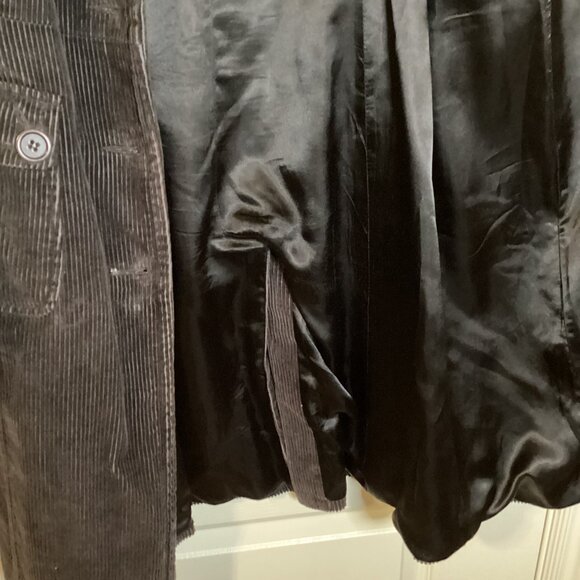 Jacob Women's Dark Brown Corduroy Coat With High Neck Lined Y2K Pockets - Picture 8 of 13